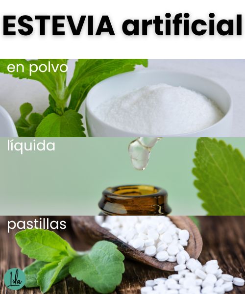 formas estevia artificial