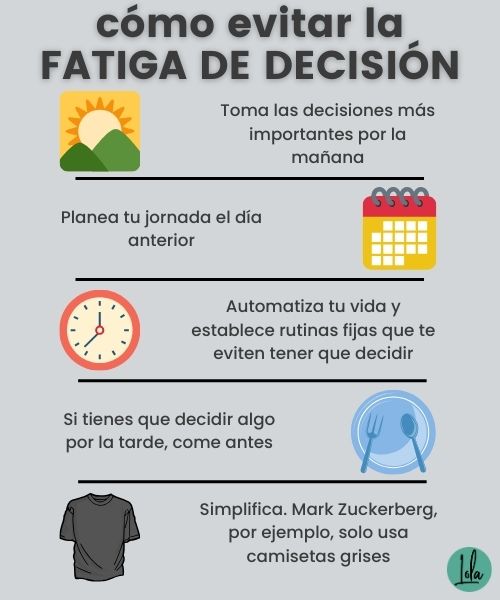 Cómo evitar la fatiga de decisión