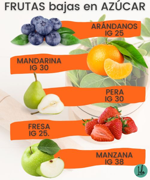 frutas con menos azucar