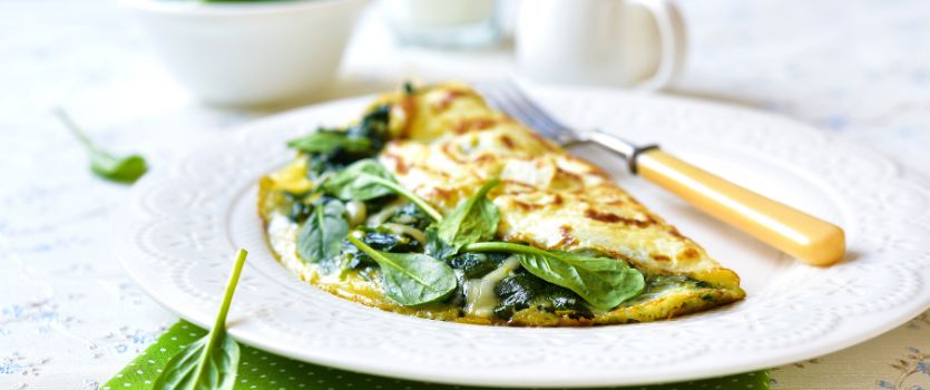 Tortilla de espinacas y queso 1